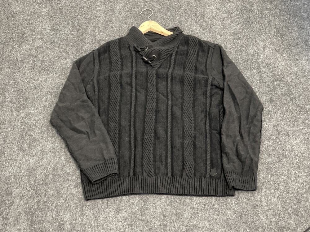 Trash Nouveau Sweater Men’s Slim XL Shawl Collar Black Knit Classic N45